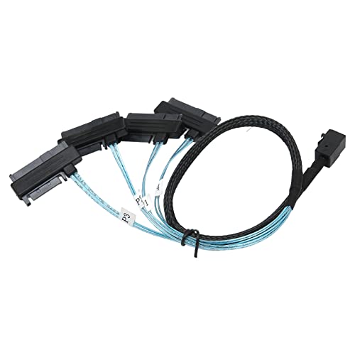 Brrnoo SFF 8643 auf 4 SAS 29P-Kabel, Server-Festplatten-Datenkabel, 12 Gbit/s Hochgeschwindigkeits-SFF 8643 auf -Kabel für Server-Festplatten 1,6 Fuß von Brrnoo