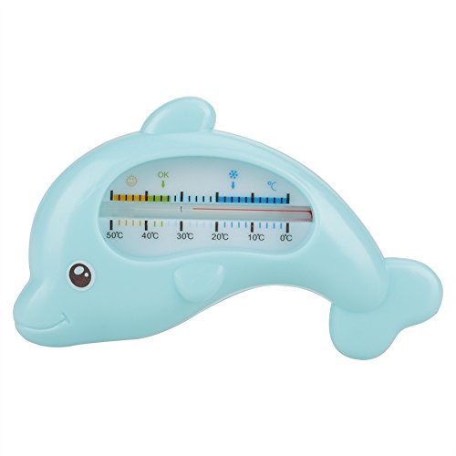 Delphin-Thermometer, Baby-Thermometer, Baby-Badethermometer, Baby-Wasserthermometer, Kleinkinder Beim Baden, Niedliche Tierthermometer, Sicherheits-Badepflege (Blauer Delphin) von Brrnoo