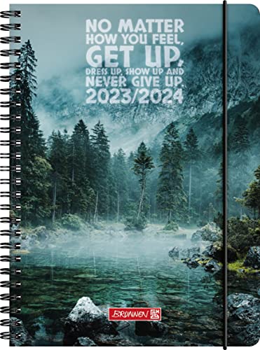 BRUNNEN Schülerkalender „Get Up“ 2023/2024 2 Seiten = 1 Woche A5 mehrfarbig von Brunnen