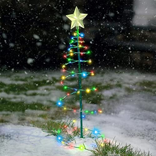 Weihnachtsbaum Beleuchtung Aussen Solar, Weihnachtsdeko Aussen Solar Wetterfest Tannenbaum, Weinachtsbeleuchtung LED Draußen, Solar Lichterkette Aussen Solarlichterkette Weihnachten Deko (Farbe) von Bseical