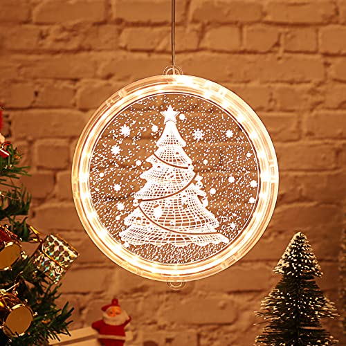 Bseical Weihnachtsbeleuchtung Innen Fenster LED Warmweiß, Weihnachtsbaum Lichterkette Batterie Kabellos Weihnachtsdeko, Weihnachtsbaumschmuck Weihnachten Weihnachtsgeschenke (24cm, Weihnachtsbaum) von Bseical