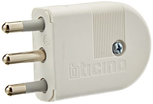 Bticino s2496tge Stecker Lenkrad 2P + T 16 A, platzsparend, Ausgang Kabel auf 3 Positionen verstellbar, Anthrazit, Elfenbein, S2496TAE von Bticino