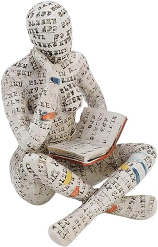 Figur Deko für Regal, 11 x 8 x 8 cm Kleine Lesende Frauen Geformte Skulptur Personalisiertes Handbemalte Lesen Bösewicht Desktop Bücher Regal Handwerk Statue von Buachois
