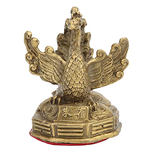 Buachois Mini Goldene Phönix Figur, Messing Chinesische Feng Shui Phönix Statue Verheißungsvoller Reichtum Viel Glück Skulptur Ornamente für Zuhause, Büro, Dekoration von Buachois