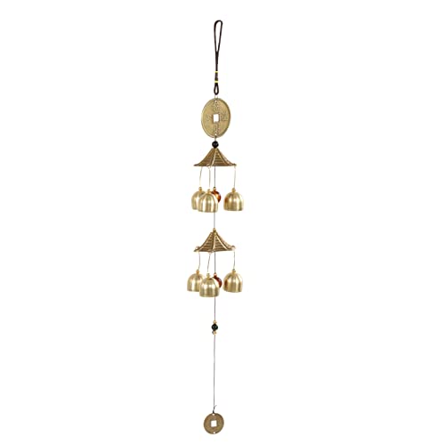 Buachois Outdoor Windspiel, Bronze chinesischen Feng Shui Windspiele Gesundheit Glück Glücks Deko Wind Chimes für Garten, Hof, Terrasse, Heimdekoration von Buachois