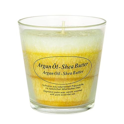 3-farbige Stearin Duftkerzen im Glas, Duft:Argan Öl-Shea Butter von Bütic GmbH