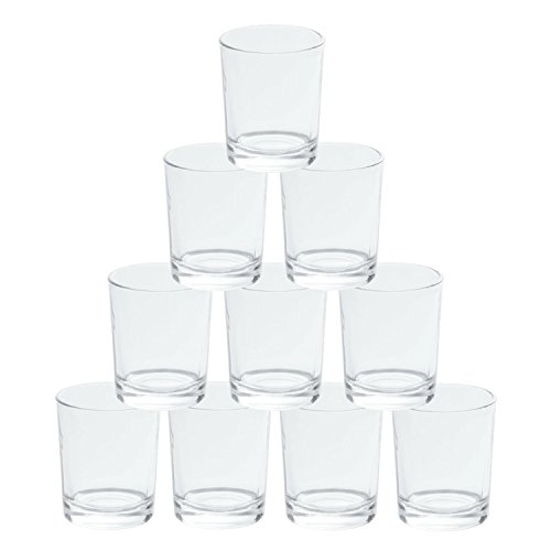klare Teelichtgläser hoch für 40mm Teelichter Votivglas Glas Windlicht Teelicht, Größe:10er Set von Bütic GmbH