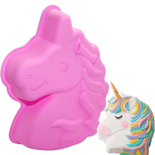 Bukezudang Unicorn Baking Mould, Silikonform Einhorn, Einhorn-Kuchenform,Kuchenform Kinder, Form 3d Cartoon Silikon, Backform Pferd, Für Party Geburtstage, Backen Kindergeburtstag Silikonform von Bukezudang