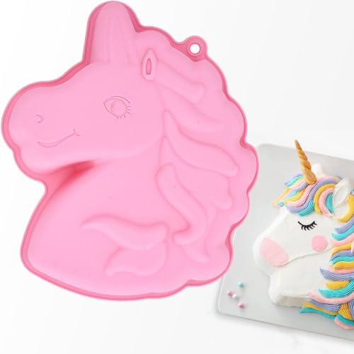 Unicorn Rosa Kuchenform, Einhorn Backform, Silikonformen Einhorn, Motivbackformen, Schokoladenform Kindergeburtstag Silikonform Diy Backform Für Party Geburtstage von Bukezudang