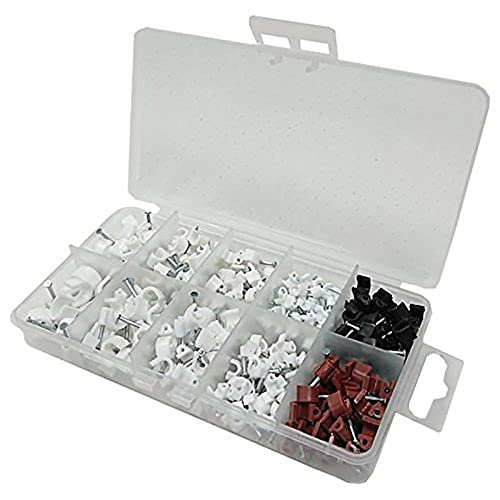 Bulk Hardware bh06594 Sortiment of Runde Kabel Clips in eine 10 fach Carry Case. von Merriway