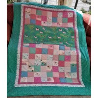 Kuschelige Unikat Patchworkdecke/Quilt Aus Designer Qualitätsstoffen, Farblich Liebevoll Abgestimmt, Fein Abgesteppt von BunteFlickenecke