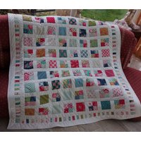 Übergröße Hochwertige Unikat Quilt Aus Designer Qualitätsstoffen, Farblich Liebevoll Abgestimmt, Fein Abgesteppt von BunteFlickenecke