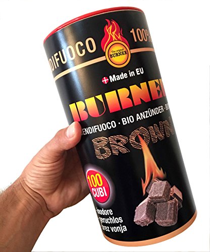 Burner Fire Starter Balls - 100 umweltfreundliche Bio Burner Brown Feueranzünder für Kamine, Holzöfen und Lagerfeuer von Burner