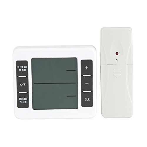 BuyWeek Kühlschrankthermometer, LCD Display Drahtloses Gefrierschrank Thermometer Digital Kühlschrank Thermometer Innen Außentemperatursensor mit Akustischem Alarm von BuyWeek