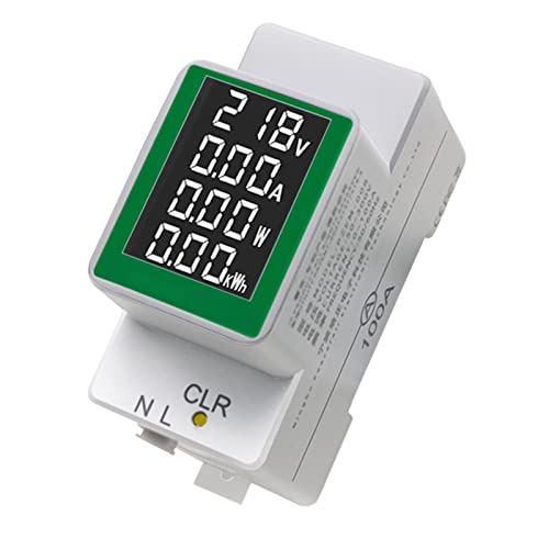 BuyWeek Amperemeter Voltmeter, PZEM-008 AC 50-300V 0-100A Spannungsmesser Stromzähler Leistungsmesser Digital Energiemessgerät LCD Display Spannungsprüfer Wattmeter Energiezähler von BuyWeek