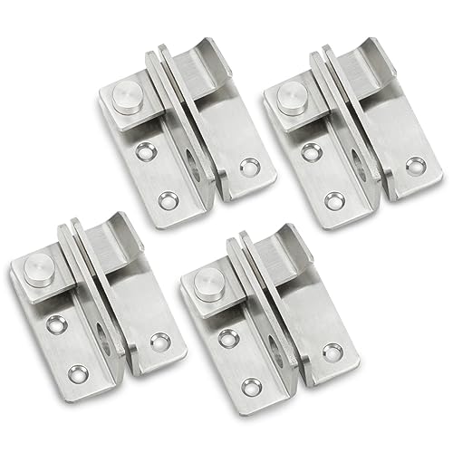 Bwintech 4 Stück 60MM Links offen Flip Latch Tor Verschlüsse Schiebetür Bolzen Riegel Sicherheit Türschloss Catch, Edelstahl gebürstet Finished von Bwintech