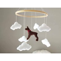 Hund Baby Mobile, Dobermann Mobile Kinderzimmer, Mobile Junge, Welpe Babybett Mobile, Kinderzimmer Dekor, Shower von ByBabybloom