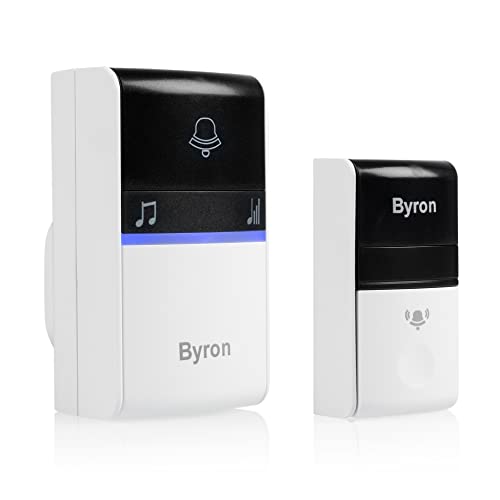 Byron DBY-23412 Funktürglocke, Steckdosen-Set, Kinetic-Technologie - keine Batterien benötigt, bis zu 200 m Funkreichweite von Byron