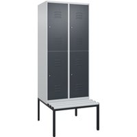 C+P Doppelstock-Spind Classic PLUS, Bank, 2 Abteile, 2120x800x815mm, 7035/7016 Verschluss Zylinderschloss Sitzbanktyp untergebaut Material Sitzfläche Kunststoff C+P Doppelstock-Spind Classic PLUS, Bank, 2 Abteile, 2120x800x815mm, 7035/7016 Verschluss Zylinderschloss Sitzbanktyp untergebaut Material Sitzfläche Kunststoff von C + P Möbelsysteme