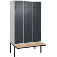 C+P Z-Spind Classic PLUS, Bank, 6 Fächer, 2120x1200x815mm, 7035/7016 Verschluss Sicherheits-Drehriegel Sitzbanktyp auskragend Material Sitzfläche Buche-Hartholz C+P Z-Spind Classic PLUS, Bank, 6 Fächer, 2120x1200x815mm, 7035/7016 Verschluss Sicherheits-Drehriegel Sitzbanktyp auskragend Material Sitzfläche Buche-Hartholz von C + P Möbelsysteme
