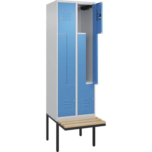 C + P Möbelsysteme C+P | Z-Spind Classic Plus Sitzbank | 2 Abteile | lichtgrau/lichtblau | B 600 mm | Zylinderschloss | auskragend | Buche-Hartholz C + P Möbelsysteme C+P | Z-Spind Classic Plus Sitzbank | 2 Abteile | lichtgrau/lichtblau | B 600 mm | Zylinderschloss | auskragend | Buche-Hartholz von C + P Möbelsysteme