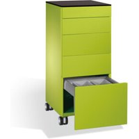 C+P Catering-Caddy Asisto mit Abfallsammler, H1150xB500xT600mm Viridingrün von C + P Möbelsysteme