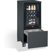 C+P Kühlschrank-Caddy Asisto mit Abfallsammler, H1150xB500xT600mm Schwarzgrau von C + P Möbelsysteme