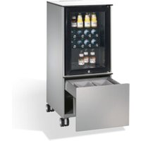 C+P Kühlschrank-Caddy Asisto mit Abfallsammler, H1150xB500xT600mm Weißaluminium von C + P Möbelsysteme