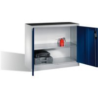 C+P Werkzeug-Beistellschrank mit Drehtüren, innen 1 Boden, H1000xB1200xT500mm Front Enzianblau Korpus Lichtgrau von C + P Möbelsysteme