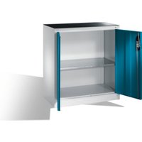 C+P Werkzeug-Beistellschrank mit Drehtüren, innen 1 Boden, H1000xB930xT400mm Front Lichtblau Korpus Lichtgrau von C + P Möbelsysteme