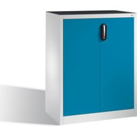 C+P Werkzeug-Beistellschrank mit Drehtüren, innen 2 Böden, H1200xB930xT500mm Front Lichtblau Korpus Lichtgrau von C + P Möbelsysteme