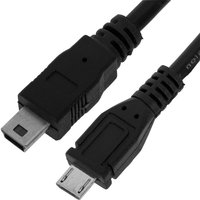 Cablemarkt - Kabel mit Anschlüssen MiniUSB 5-poliger Typ-B-Stecker auf MicroUSB-Typ-B-Stecker, schwarze Farbe, 1,8 m von CABLEMARKT