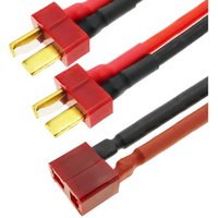 Cablemarkt - Kabel mit weiblichen T-Steckern auf 2 x männlichen T-Stecker für Batterien 10 cm von CABLEMARKT