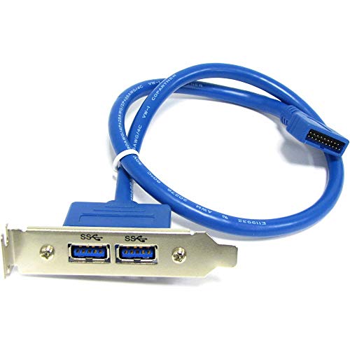 Cablematic - Plate 2 x USB 3.0 USB A weiblich zu männlich BH20 (low profile) von CABLEMATIC