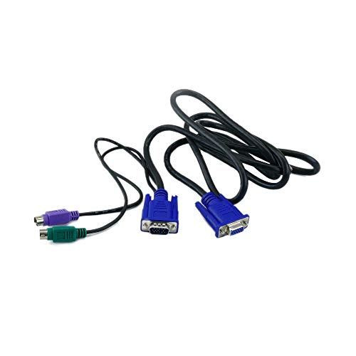 Cablematic – Spezielle Kabel 3-in-1 VGA/PS2 3 m (HD15H/HD15 M + + HD15 F MD6-Steckern) von CABLEMATIC