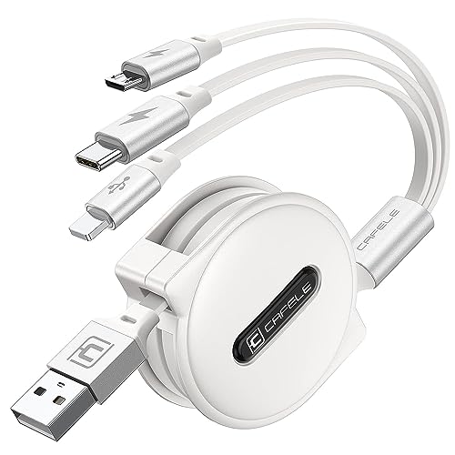 CAFELE 3 in 1 Einziehbares Ladekabel[20-120CM],5V/3A Sichere Schnell Aufrollbare Multi USB Kabel,Universal, Mehrfach Mit Typ C/MicroUSB/Phone für 14 13 Galaxy Huawei X1a0mi von CAFELE