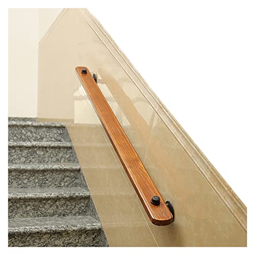 Treppenhandlauf für ältere Menschen/Kinder an der Wand, rutschfeste Retro-Haltegriffe aus Holz für Flur/Lofts/Garage, 30–700 cm lang, mit Eisenhalterungen (6,5 m/21,3 Fuß/650 cm/256 Zoll) von CAFIEDR