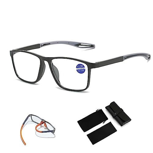 Men's Sports Ultra-Light Anti-Blue Light Presbyopic Glasses, Cycling Dual Focus Reading Glasses Portable Ultra-Light Readers. (1.5 x, Black) von CAKERS