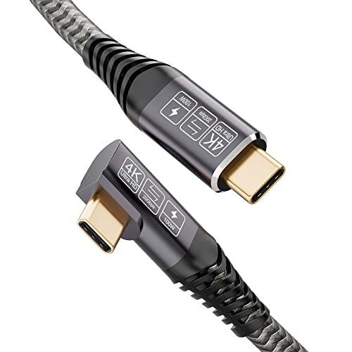 CAKOBLE USB C auf USB C Kabel 2M, 20Gbps USB C 3.2 USB 3.2 Gen2×2 Ladekabel USB C 4K@60Hz Videoübertragung, 100W Rechtwinklig USB C Kabel für MacBook Pro, Samsung Galaxy, xiaomi von CAKOBLE