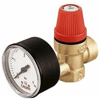 Zertifiziertes normales Sicherheitsventil Caleffi 313 6 - 1/2" mit Manometer von CALEFFI