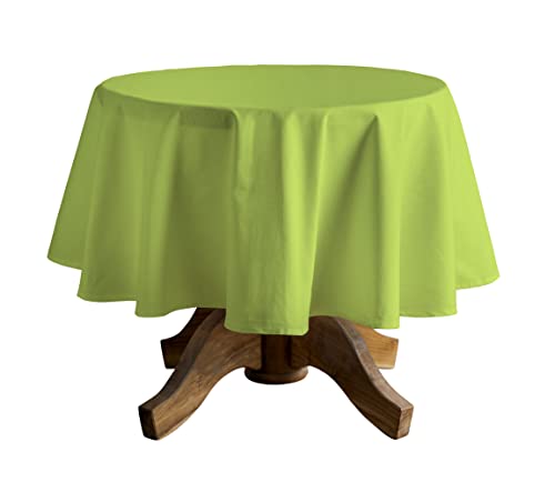 CALICOT Green Glow Tischdecke aus 100% Baumwolle, vorgewaschen und vorgeschrumpft, perfekt für Zuhause | Speisen | Tischplatte| Partydekoration, Baumwolle, (Runden, 160 cm) von CALICOT