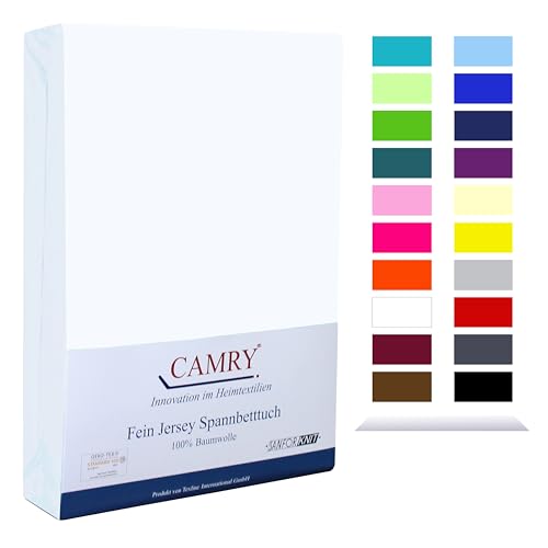 CAMRY Spannbettlaken für Babybett & Kinderbett, 60x120-70x140 cm, Jersey Spannbetttuch Baumwolle, Weiss von CAMRY