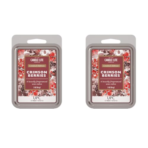 CANDLE-LITE 2er Set Duftwachs für Duftlampe | Crimson Berries | Duftwachs Winterduft | 6 Duftwachswürfel für Duftlampe | 10h Duftdauer von CANDLE-LITE