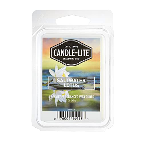 CANDLE-LITE Duftwachs Melts für Deine Duftlampe - Saltwater Lotus (56g) - Frischer Blumenduft für Dein Zuhause - 6 Duftwachswürfel mit je 10h Duftdauer von CANDLE-LITE