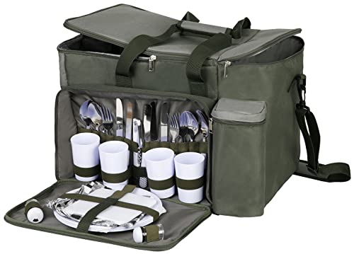 Capture Outdoor, Picknicktasche ”Natura XP-4”, 35 Liter, für 4 Personen, 2 isotherme Kühlfächer, mitgeliefertes Zubehör, Camping, … von CAPTURE