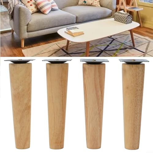 CARMOTTER Stilvolle Beine aus Eichenholz für Möbel, 4-teiliges Bein-Set für TV-Schrank, Kommode, Stuhl (gerade 8 cm) von CARMOTTER