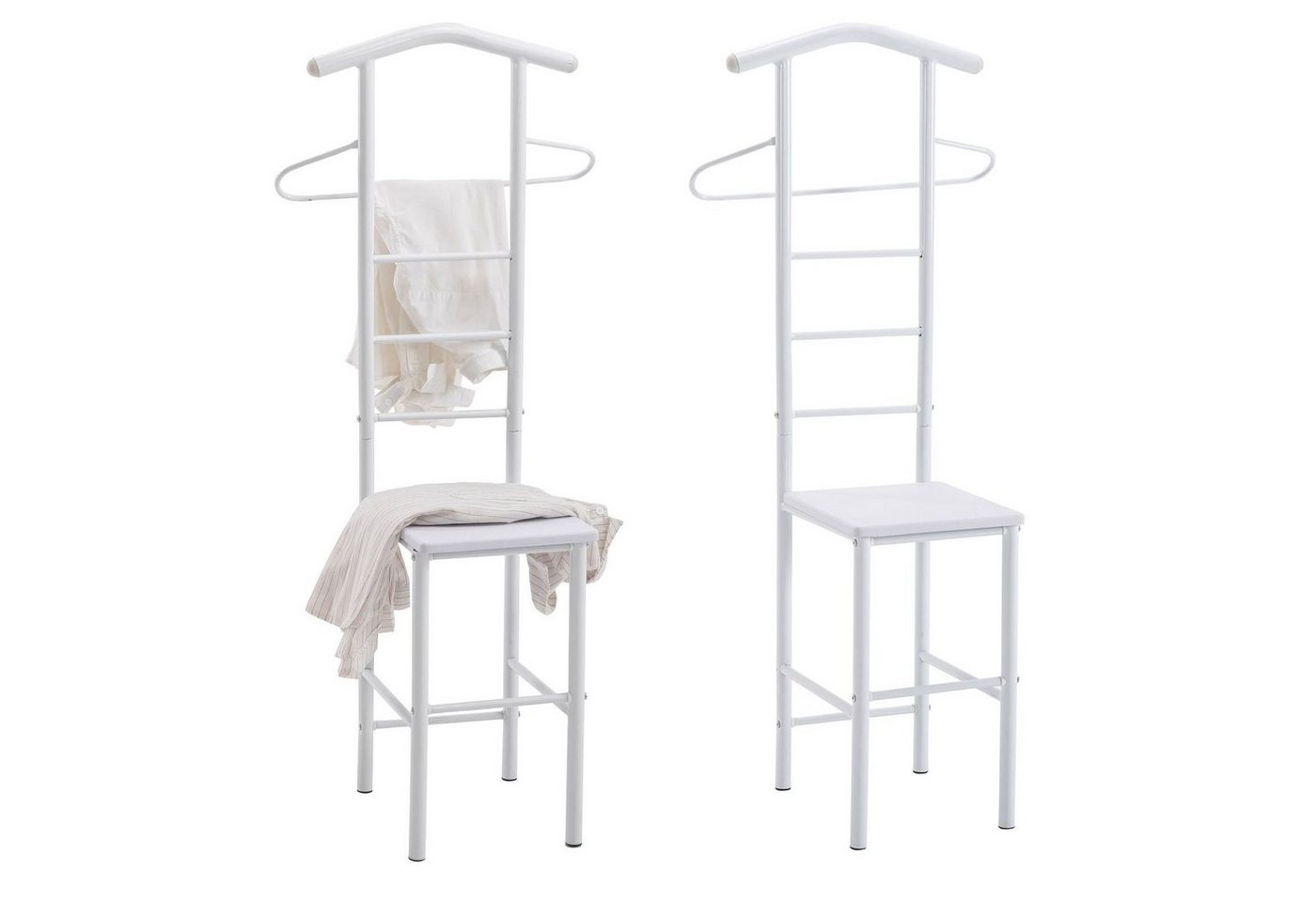 CARO-Möbel Herrendiener JIVO, Stummer Diener 2er Set mit Hosenbügel Kleiderablage weiß CARO-Möbel Herrendiener JIVO, Stummer Diener 2er Set mit Hosenbügel Kleiderablage weiß von CARO-Möbel