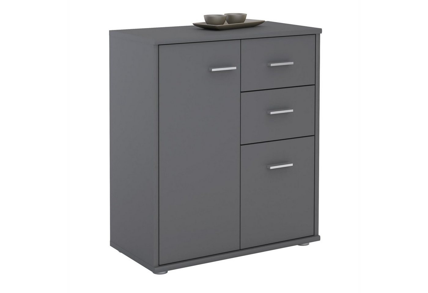 CARO-Möbel Highboard LOCARNO, Kommode Sideboard Mehrzweckschrank Anrichte Beistell 2 Türen Schublade von CARO-Möbel