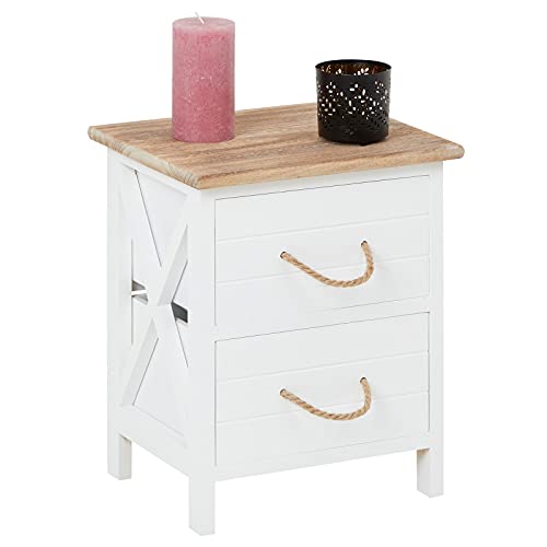 CARO-Möbel Nachttisch Perugia Nachtschrank Nachtkommode in weiß, Shabby Chic Vintage Look, mit 2 Schubladen CARO-Möbel Nachttisch Perugia Nachtschrank Nachtkommode in weiß, Shabby Chic Vintage Look, mit 2 Schubladen von CARO-Möbel