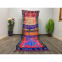 Langer Boho Vintage Teppich Läufer Für Treppe - Boujaad Grün Wolle Home Decor Geschenk von CARPETSABDELHADI